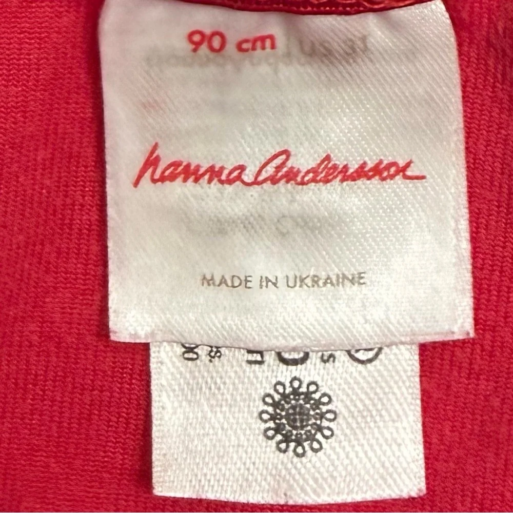 Hanna Andersson Red Velour Skater Dress Toddler Girls Size 3T 90cm Holiday Twirl